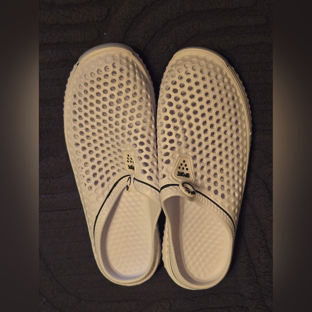 White Slip-On Clogs